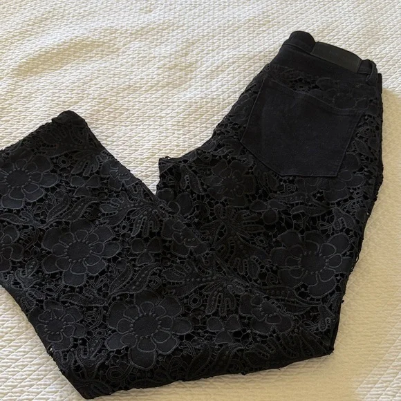 The Noli Shop Black Lace Floral Pants size 30 - Picture 10 of 16